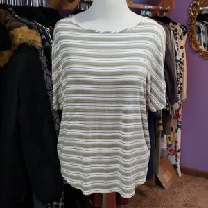 Striped Cold Shoulder Top XL
